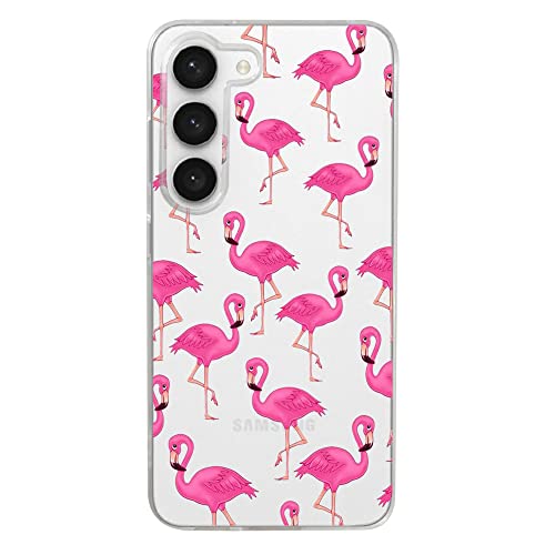 Blingy's Schutzhülle für Samsung Galaxy S23 Plus, tropisches Flamingo-Vogel-Design, niedliches Tier-Stil, weiche TPU-Schutzhülle, kompatibel mit Samsung Galaxy S23 Plus 6.6 Zoll (rosa Flamingos) von Blingy's