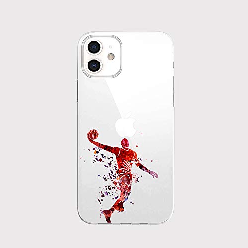Blingy's Schutzhülle für iPhone 13 (6,1 Zoll), cooler künstlerischer Basketball-Stil, lustiges Sport-Design, transparent, weich, TPU, Schutzhülle, kompatibel mit iPhone 13 6,1 Zoll (15,5 cm) von Blingy's