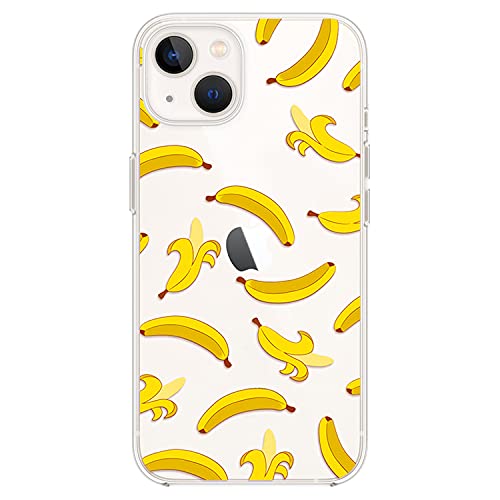 Blingy's Schutzhülle für iPhone 13 (6,1 Zoll), lustiger Bananen-Stil, niedliches Cartoon-Muster, tropische Früchte Design, transparent, weich, TPU, Schutzhülle, kompatibel mit iPhone 13 6,1 Zoll von Blingy's