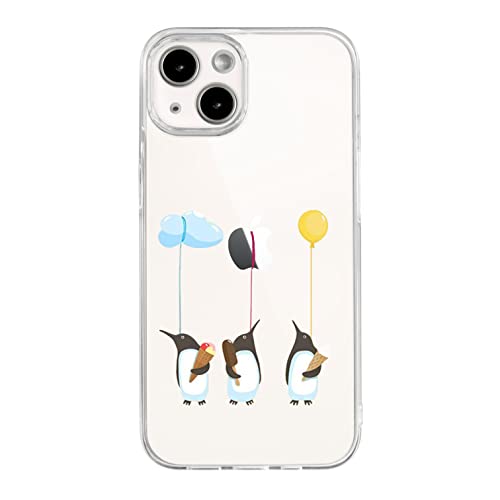 Blingy's Schutzhülle für iPhone 13 (6,1 Zoll), lustiger Pinguin-Stil, niedliches Cartoon-Tier-Design, transparent, weiches TPU, transparent, kompatibel mit iPhone 13 6,1 Zoll (Pinguine) von Blingy's
