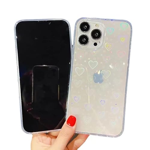 Blingy's Schutzhülle für iPhone 14, niedliches glitzerndes Glitzer, glitzernd, reflektierend, weiche TPU-Schutzhülle, kompatibel mit iPhone 14 6.1 Zoll (reflektierende Herzen) von Blingy's