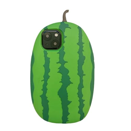 Blingy's Schutzhülle für iPhone 15, lustiger Wassermelonen-Stil, süßes Obst-Design, weiche Silikon-Schutzhülle, kompatibel mit iPhone 15 15,5 cm (6,1 Zoll) (3D-Wassermelone) von Blingy's