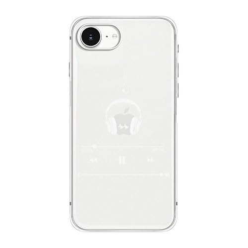 Blingy's Schutzhülle für iPhone 16e, lustiges Musikspieler-Design, kreatives, lustiges Design, transparent, weiches TPU, transparent, 15,5 cm (6,1 Zoll), Musik-Player-Stil von Blingy's