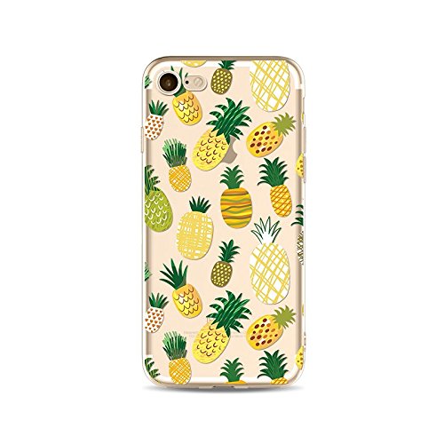 Blingy's Schutzhülle für iPhone SE (3. Generation) 2022/iPhone SE (2. Generation) 2020/iPhone SE Hülle, tropisches Ananas-Muster lustige Früchte Stil transparent weiche TPU Schutzhülle (Insel Ananas) von Blingy's