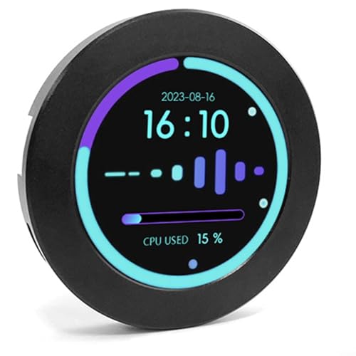 BlissfulAbode Kompakter 5,3 cm IPS-LCD-Monitor, USB-wassergekühlter Bildschirm für CPU-GPU für RAM-HDD-Leistungs-Tracking, 480 x 480 Auflösung von BlissfulAbode