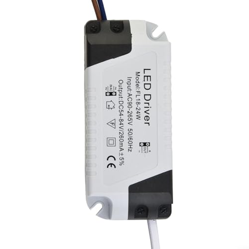 BlissfulAbode LED-Panel-Treiber Konstantstrom-Netzteil – 3 W, 6 W, 12 W, 18 W, 24 W Gleichstrom, für schmale Panelleuchten, Deckenleuchten, Innenbeleuchtung (18–24 W) von BlissfulAbode