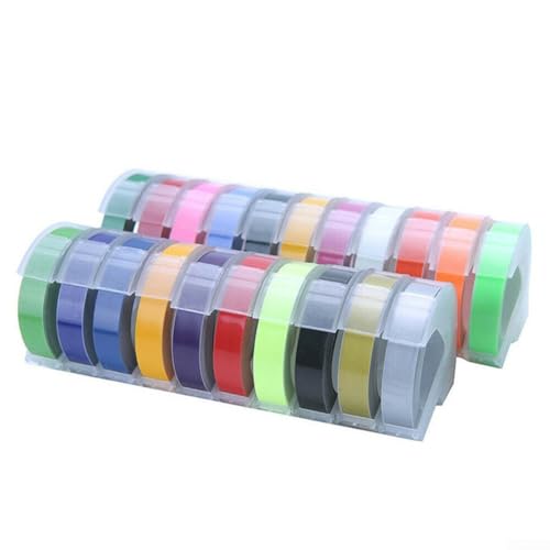 Einfach zu bedienendes 9 mm 3D-geprägtes Etikettenband für manuelle Dymo-Etikettendrucker (transparent) von BlissfulAbode