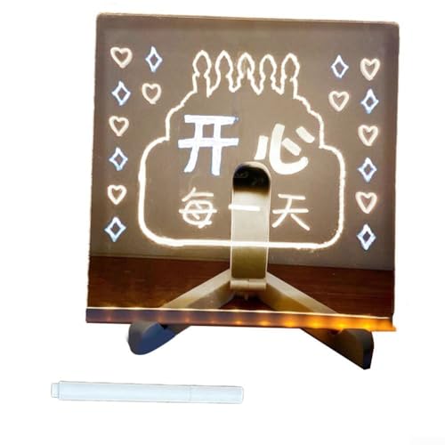 Praktische und langlebige Acryl-Schreibtafel mit Leuchteffekt, geeignet für Kunst, Lernen und nächtliches Lernen, inklusive Ständer und weißem Stift (2) von BlissfulAbode