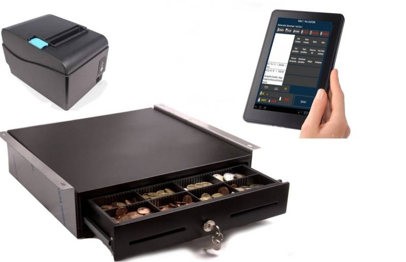 BlitzKasse Kassensystem Mobile Kasse für GASTRONOMIE mit Kellnerterminal Drucker Geldlade von BlitzKasse