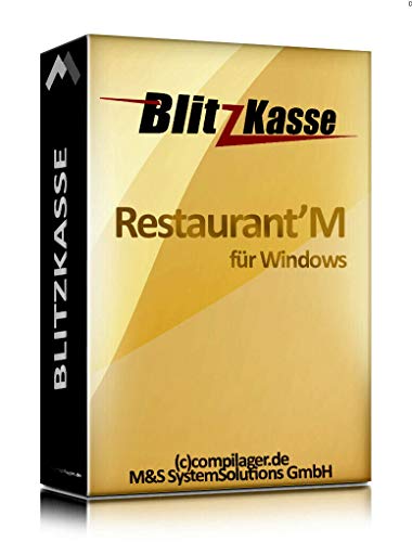 WIN Kassensoftware BlitzKasse Restaurant M für Gastronomie. 50 Tische, 2 Drucker. GDPdU, GoBD, TSE KONFORM von BlitzKasse