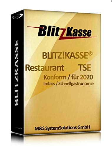 WIN Kassensoftware BlitzKasse Restaurant S für Gastronomie. 25 Tische, 2 Drucker. GDPdU, GoBD, TSE KONFORM von BlitzKasse