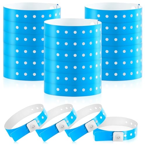 Blmirror 300 Stück Neon-Armbänder Aus Kunststoff, Vinyl-Armbänder, Armbänder, Plastikarmbänder, Party-Armbänder, Blau von Blmirror