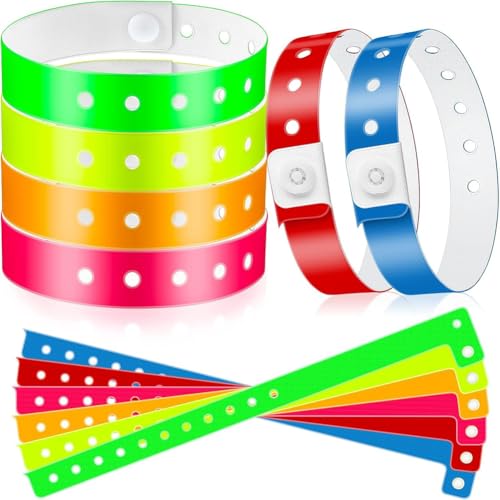Blmirror 48 Stück Vinyl-Armbänder Aus Kunststoff, Event-Armbänder, Armbänder für Events, Konzerte, Karneval, Nachtclubs, Set 1 von Blmirror