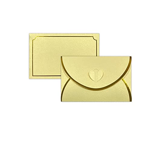 Blmirror 50 Stück Geschenkkartenumschläge mit Liebesschnalle Umschläge mit Goldrand Business High-End-Umschläge für Grußkarten, Hochzeit Hellgelb Blmirror 50 Stück Geschenkkartenumschläge mit Liebesschnalle Umschläge mit Goldrand Business High-End-Umschläge für Grußkarten, Hochzeit Hellgelb von Blmirror