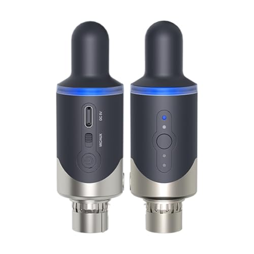 Blmirror Neuer Kabelloser UHF-Mikrofonadapter, XLR-Sender und -Empfängerkonverter, Kabelloses Mikrofon, Wiederaufladbar, für Live-Interviews/Studio von Blmirror