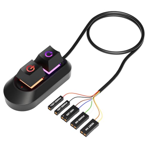 Blmirror RGB-LED-Leuchten Computer-Desktop-Schalter PC-Motherboard Externer Start Ein-/Aus- und Reset-Taste Verlängerungskabel A Blmirror RGB-LED-Leuchten Computer-Desktop-Schalter PC-Motherboard Externer Start Ein-/Aus- und Reset-Taste Verlängerungskabel A von Blmirror