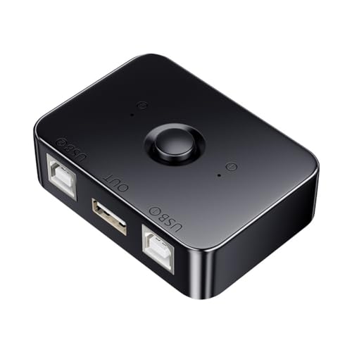 Blmirror USB-Drucker-Sharer-Gerät, 2 Anschlüsse, USB 2.0-Selektor, Drucker-Sharing-Peripheriegerät für Drucker, USB-Splitter, Drucker-Sharing von Blmirror