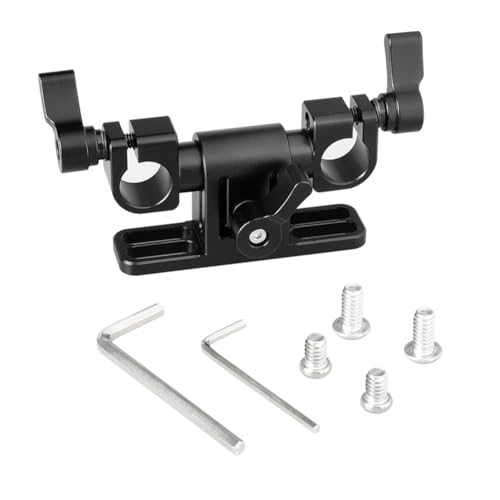 Blmirror Verstellbare 15-Mm-Doppelstangenklemme mit 360-Grad-Schwenkstangenadapter für Stangenstützsystem, Kamera-Rig, Fotografia-Zubehör von Blmirror