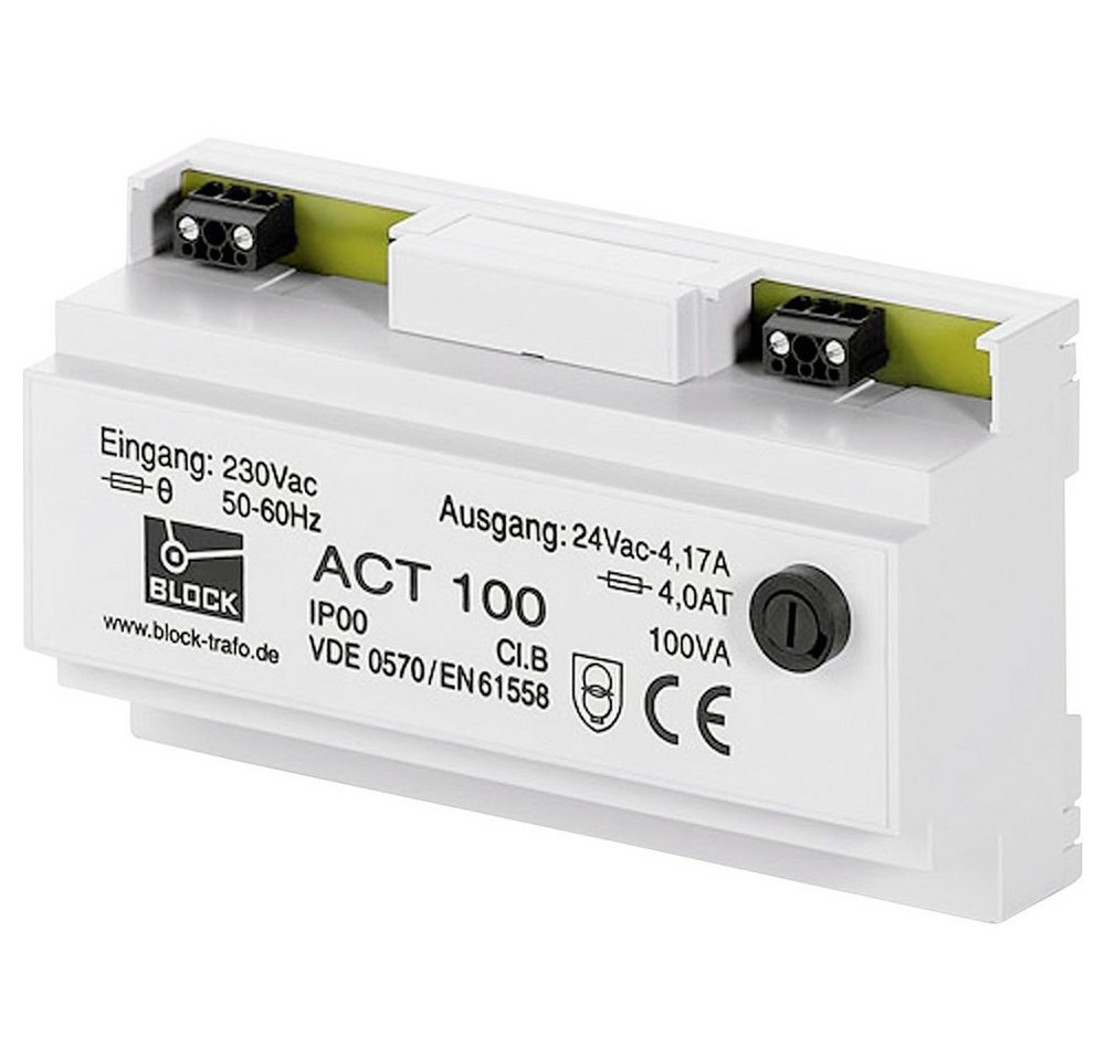 Block Block ACT 63 Sicherheitstransformator 1 x 230 V/AC 1 x 24 V/AC 63 VA 2 Trafo Block Block ACT 63 Sicherheitstransformator 1 x 230 V/AC 1 x 24 V/AC 63 VA 2 Trafo von Block
