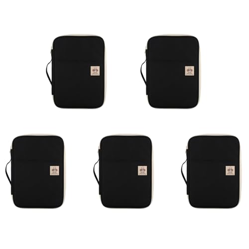 Bloepum Dokumenten-Aufbewahrungstasche, A4, wasserdicht, Oxford-Stoff, multifunktionale Business-Tasche, Aktenordner, Schreibwaren, Reißverschluss, Schwarz, 5 Stück Bloepum Dokumenten-Aufbewahrungstasche, A4, wasserdicht, Oxford-Stoff, multifunktionale Business-Tasche, Aktenordner, Schreibwaren, Reißverschluss, Schwarz, 5 Stück von Bloepum
