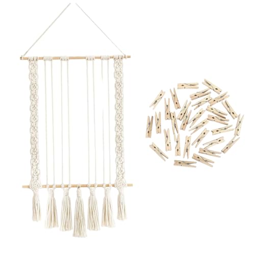 Hängende Fotoanzeige mit Clips, dekoratives Boho -Holzmakramefoto -Foto -Wand für Home Office Schlafzimmer Wohnzimmer, Ausstellung mit Clips Hängende Fotoanzeige mit Clips, dekoratives Boho -Holzmakramefoto -Foto -Wand für Home Office Schlafzimmer Wohnzimmer, Ausstellung mit Clips von Blogiiup