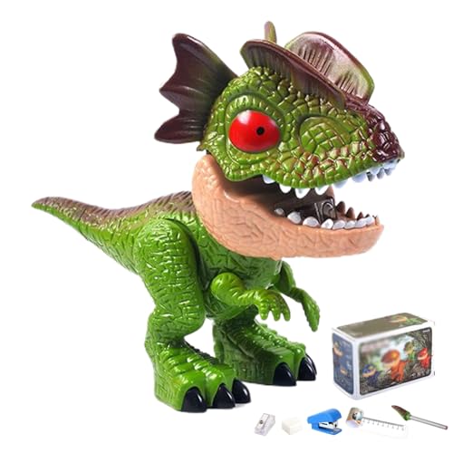 Kid Stationery Set, Dinosaurier -Schreibwarenset, 5 in 1 Kind umfasst Herrscher, Bleistift, Bleistiftspitzer, Bindemaschine und Radiergummi, Poable Dinosaur School, Style 2 von Blogiiup