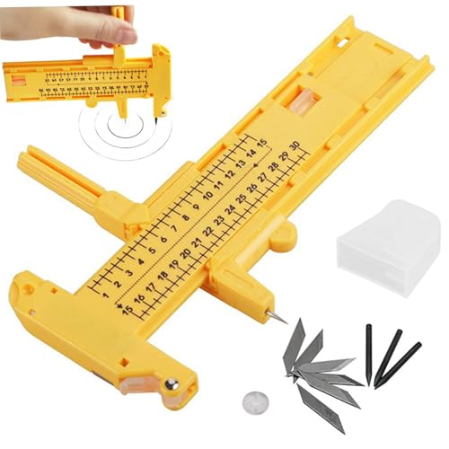 Papierschneider, 6pcs Papierschneider mit 3 Bleikernen, 6, 9 x 4, 9 Zoll Plastikkreisschneider, einfach zu verwendender Kompass -Slicer für verschiedene Hobbys und Handwerksprojekte, Slicer von Blogiiup