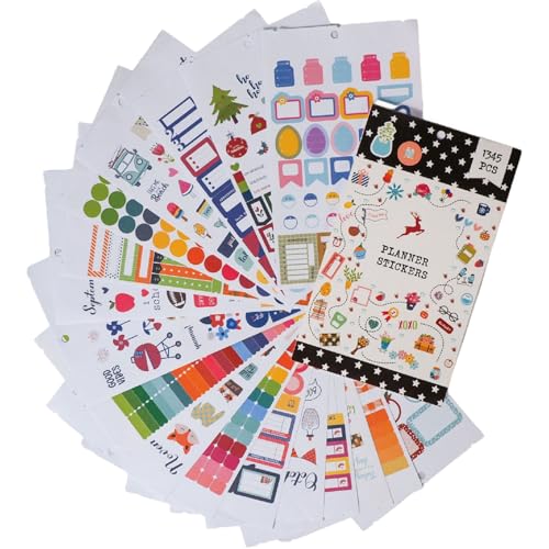 Scrapbook Sticker, Planer Sticker 1345 28 Blätter Sammelalbum 4.7x7, 9 Zoll Papier Journaling Lustige DIY -Kalenderplaner Journaling von Blogiiup