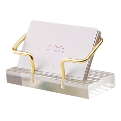 Visitenkartenorganisator moderner Gold Visitenkartenhalter Stand Acrylhalter Display Office Desktop Organizer für Männer Frauen, Schreibtisch von Blogiiup