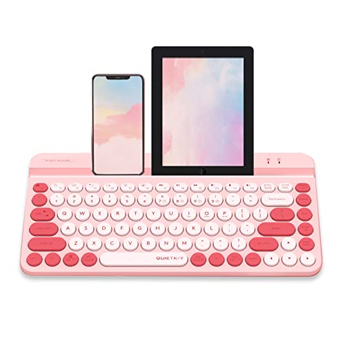 BLOODY FBK30 Kabellose Tastatur QuietKey Multigerät, 2.4G und Dual-Bluetooth-Modus, bis zu 4 Geräte, tragbar mit integrierter Unterstützung für Mac iOS, Windows Android (Raspberry) von Bloody