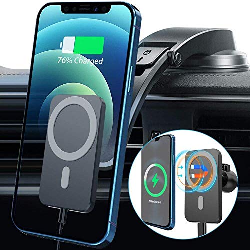 Blsyetec 15W Magnet Handyhalterung Auto mit Ladefunktion, Magnetisches Qi Autohalterung Kompatibel mit MagSafe Autohalterung Schnellladegerät für iPhone 15/14/13/12 Series von Blsyetec