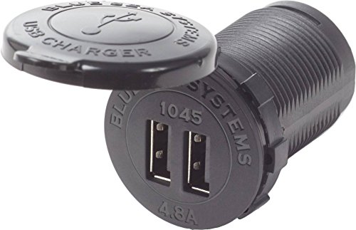 Blue Sea 1045 Dual-USB-Ladegerät, 12/24 V, 3,8 cm (1 1/8 Zoll) Lochhalterung (Teilenummer 1045 von Blue Sea Systems) von Blue Sea Systems