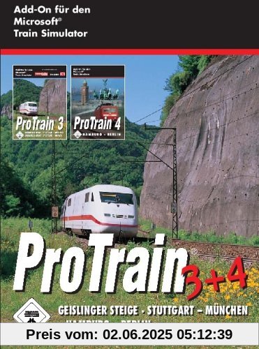 Train Simulator - ProTrain 3 + 4: Geislinger Steige Stuttgart - München + Hamburg - Berlin von Blue Sky Interactive