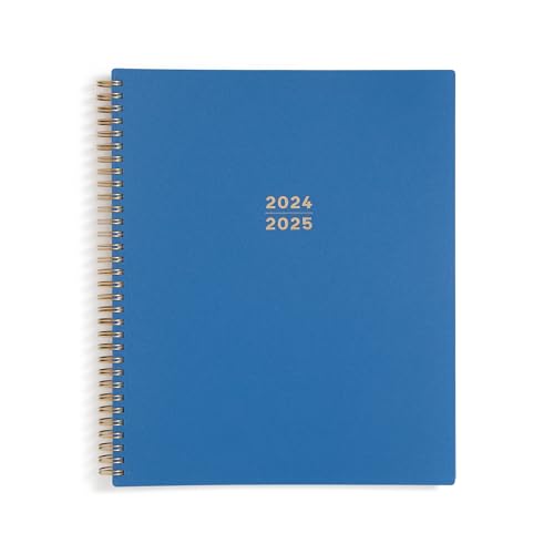 Blue Sky 2024-2025 Wochen- und Monatsplaner, 21,6 x 27,9 cm, flexibler Einband, Spiralbindung, Azurblau (150660) von Blue Sky