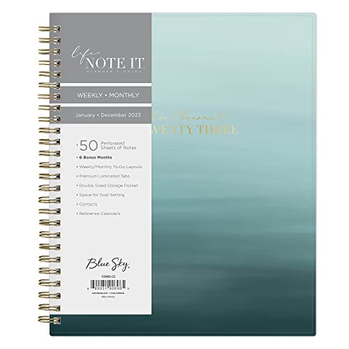 Blue Sky Life Note It 2023 Wochen- und Monatsplaner Notizen, 17,8 x 22,9 cm, mattierter Einband, drahtgebunden, Marina (139480-23) von Blue Sky