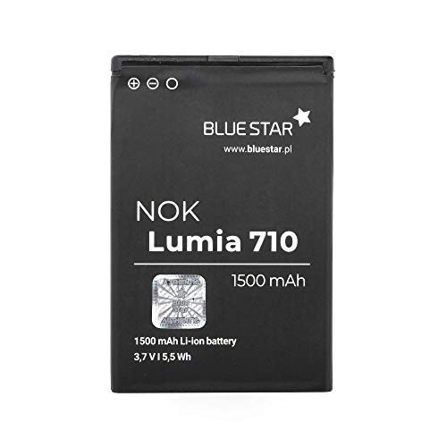 Bluestar Akku Ersatz kompatibel mit Nokia Lumia 710 1500 mAh Austausch Batterie Accu Nokia BP-3L von Blue Star