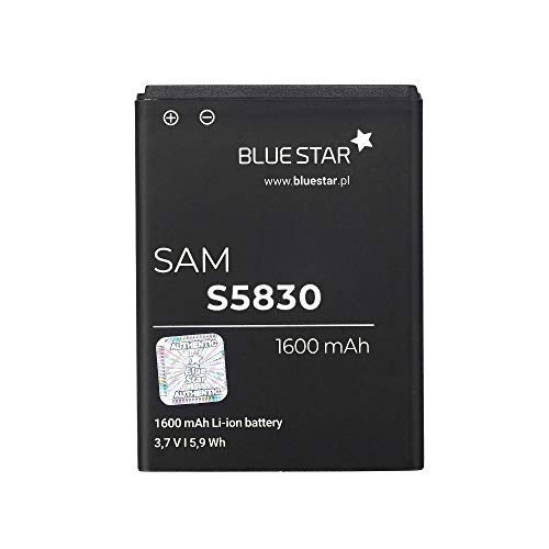 Bluestar Akku Ersatz kompatibel mit Samsung S5830 Galaxy Ace/Galaxy Gio (S5670) 1600 mAh Austausch Batterie Accu EB494358VU von Blue Star