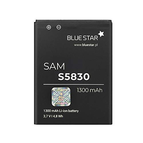 Bluestar Akku Ersatz kompatibel mit Samsung S5830 Galaxy Ace 1300 mAh Austausch Batterie Accu EB494358VU von Blue Star