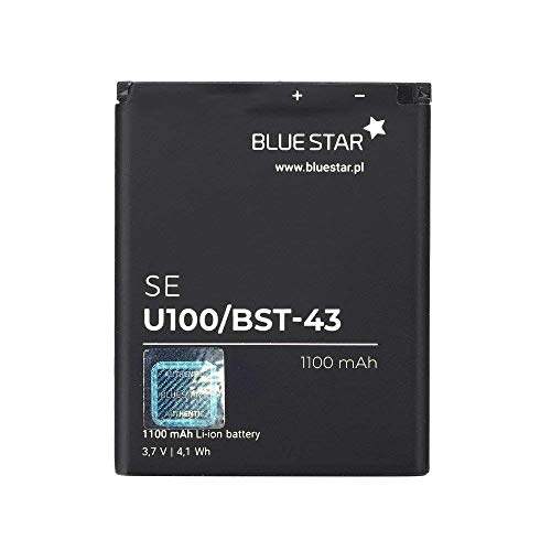 Bluestar Akku Ersatz kompatibel mit Sony Ericsson U100 Yari 1100mAh 3,7V Li-lon Austausch Batterie Accu BST-43 SE Hazell, J10, SEK J10i2 von Blue Star
