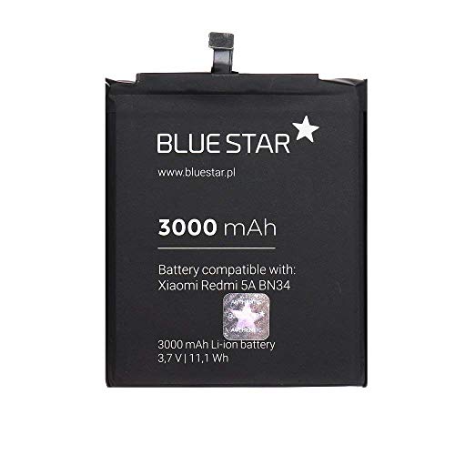 Bluestar Akku Ersatz kompatibel mit Xiaomi Redmi 5A 3000mAh Li-lon Austausch Batterie Accu BN34 Bluestar Akku Ersatz kompatibel mit Xiaomi Redmi 5A 3000mAh Li-lon Austausch Batterie Accu BN34 von Blue Star