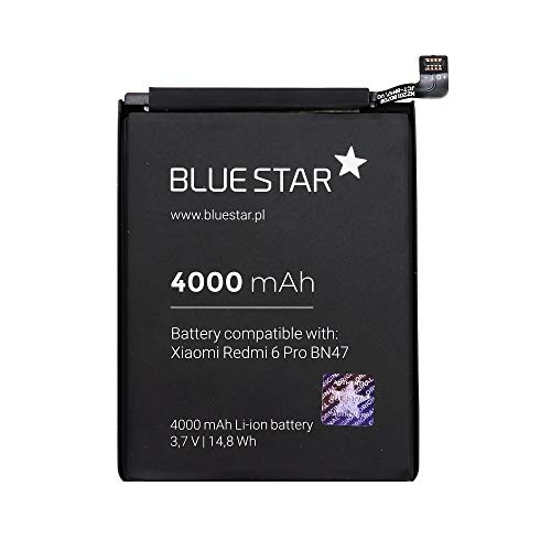 Bluestar Akku Ersatz kompatibel mit Xiaomi Redmi 6 Pro 3000mAh Li-lon Austausch Batterie Accu BN47 von Blue Star