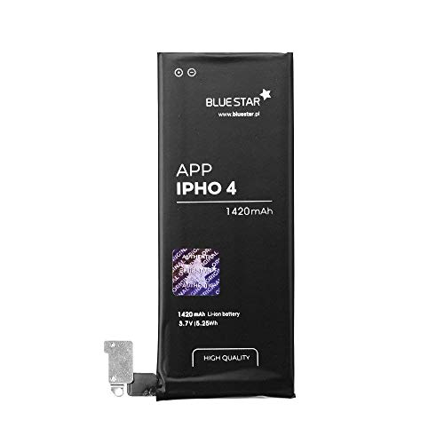 Bluestar Akku Ersatz kompatibel mit iPhone 4 1420 mAh Austausch Batterie Handy Accu APN 616-0513 von Blue Star