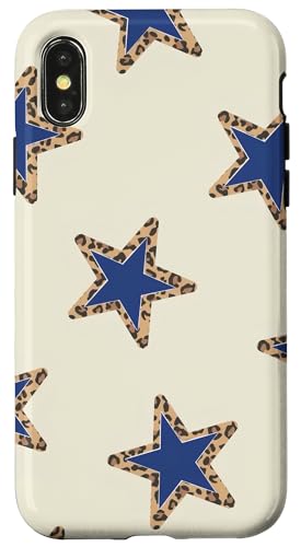 Marineblaues Stern-Leoparden-Motiv, niedlich Hülle für iPhone X/XS Marineblaues Stern-Leoparden-Motiv, niedlich Hülle für iPhone X/XS von Blue Star