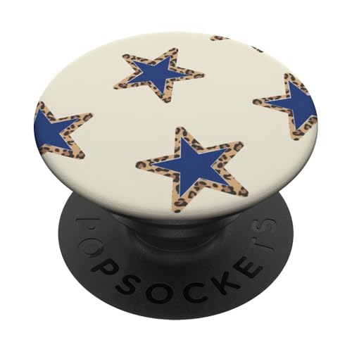 Marineblaues Stern-Leoparden-Motiv, niedlich PopSockets Klebender PopGrip Marineblaues Stern-Leoparden-Motiv, niedlich PopSockets Klebender PopGrip von Blue Star