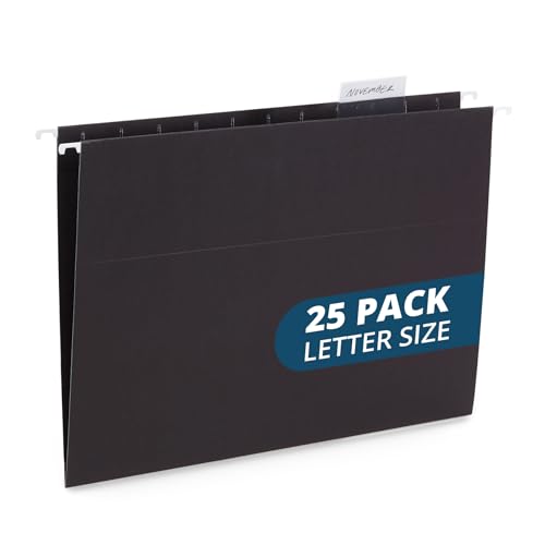 Blue Summit Supplies Hängemappen, 25 verstärkte Hängemappen, entworfen für Zuhause und Büro, farbkodierte Dateiorganisation, Briefgröße, schwarz, 25 Stück Blue Summit Supplies Hängemappen, 25 verstärkte Hängemappen, entworfen für Zuhause und Büro, farbkodierte Dateiorganisation, Briefgröße, schwarz, 25 Stück von Blue Summit Supplies