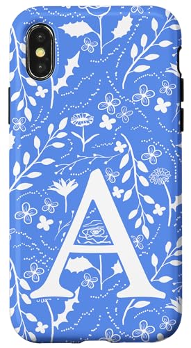 Blau-weißes Toile-Monogramm, Anfangsbuchstabe A Hülle für iPhone X/XS Blau-weißes Toile-Monogramm, Anfangsbuchstabe A Hülle für iPhone X/XS von Blue Toile Monogram Initials