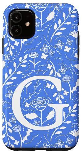 Blau-weißes Toile-Monogramm, Anfangsbuchstabe G Hülle für iPhone 11 Blau-weißes Toile-Monogramm, Anfangsbuchstabe G Hülle für iPhone 11 von Blue Toile Monogram Initials