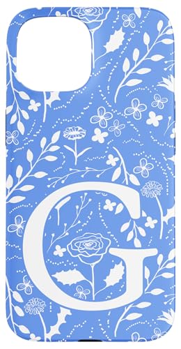Blau-weißes Toile-Monogramm, Anfangsbuchstabe G Hülle für iPhone 15 Blau-weißes Toile-Monogramm, Anfangsbuchstabe G Hülle für iPhone 15 von Blue Toile Monogram Initials