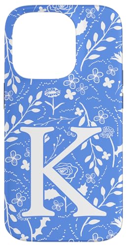 Blau-weißes Toile-Monogramm, Anfangsbuchstabe K Hülle für iPhone 14 Pro Blau-weißes Toile-Monogramm, Anfangsbuchstabe K Hülle für iPhone 14 Pro von Blue Toile Monogram Initials
