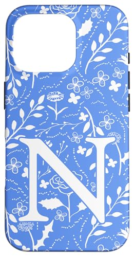 Blau-weißes Toile-Monogramm mit Anfangsbuchstabe N Hülle für iPhone 16 Pro Blau-weißes Toile-Monogramm mit Anfangsbuchstabe N Hülle für iPhone 16 Pro von Blue Toile Monogram Initials
